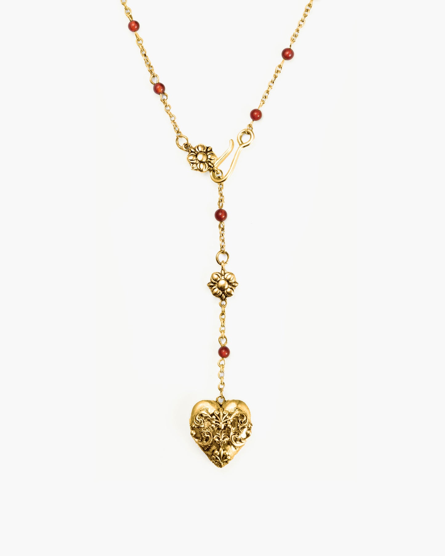 Carnelian Veil Lariat Necklace
